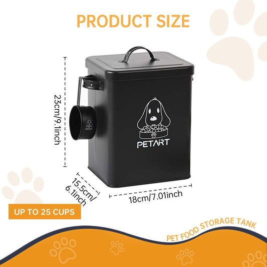 Metal Pet Food Storage Container With Spoon