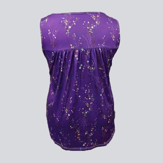 Size Sleeveless Button-Front Blouse