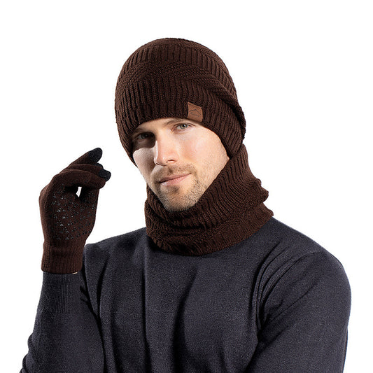 Winter Fleece-lined Warm Hat Scarf Gloves