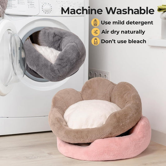 MEWOOFUN Cat Bed And Small Dog Bed, Washable