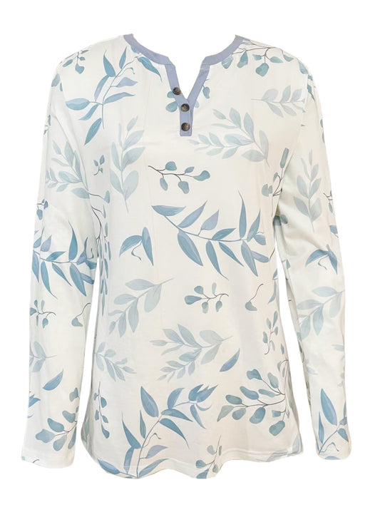 Leaf Printed Casual Top