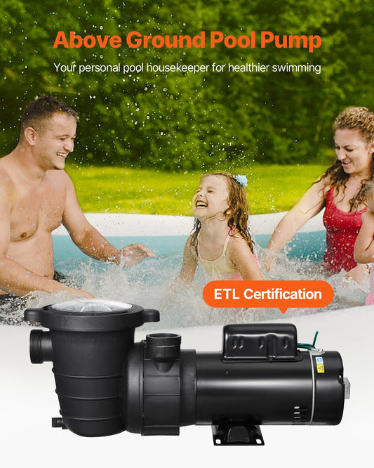 Dual Speed Swimming Pool Pump 110 GPM/52 GPM