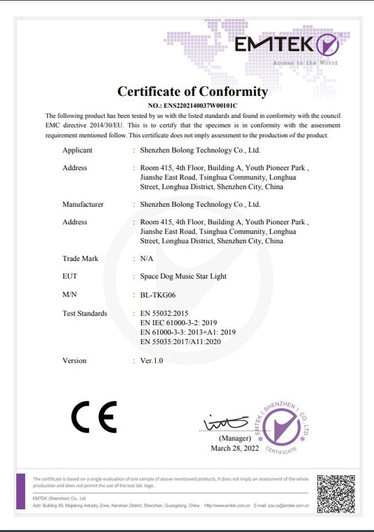 Space Dog Star Light | Bluetooth