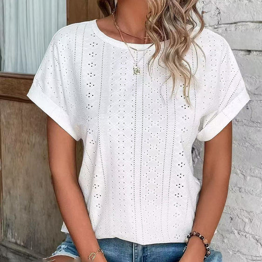 Women's Eyelet Embroidery Top