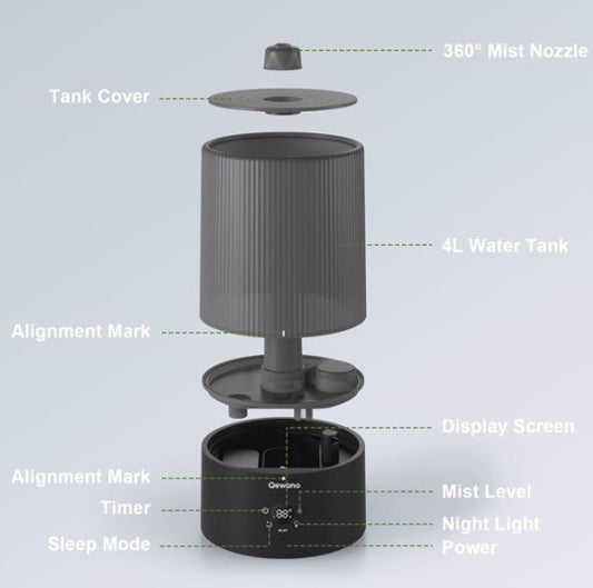 Ultrasonic Cold Mist Humidifier | 4 Liter