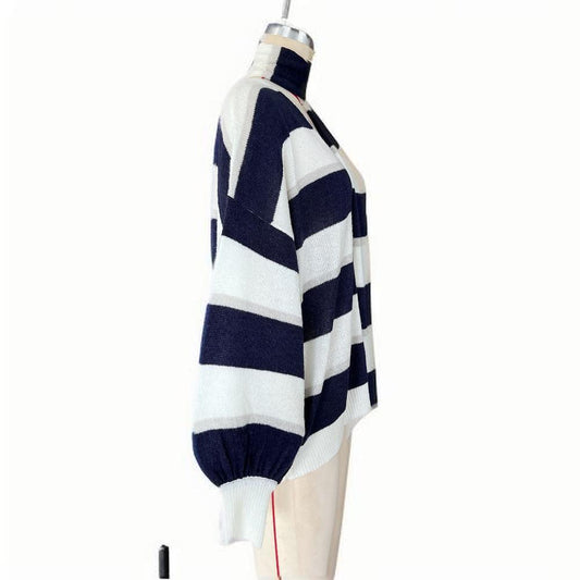 V Neck Open Front Button Up Loose Coats