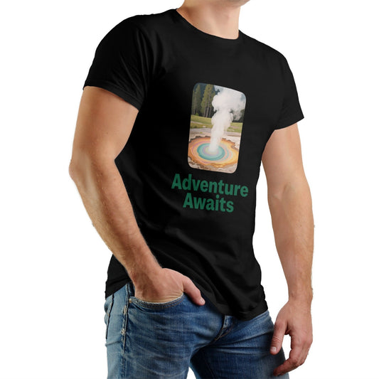 Solid Color Printed Men's Pure Cotton T-shirt