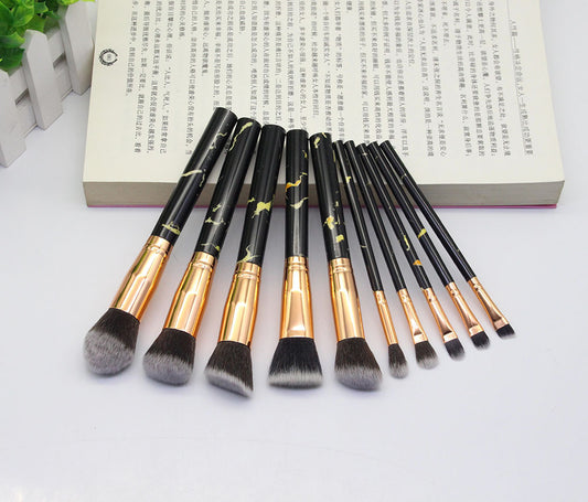 Marbled Design Makeup Brushes | Set of 15