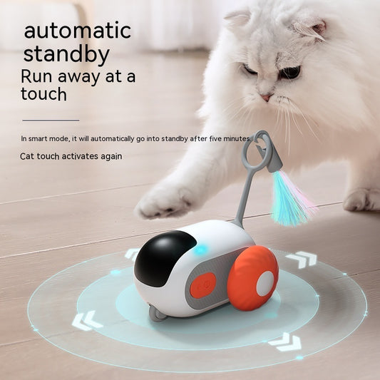 Remote Control Smart Cat Car Toy โ Automatic Self-Moving, Obstacle-Avoiding Interactive Toy with USB Charging & Replacement Head