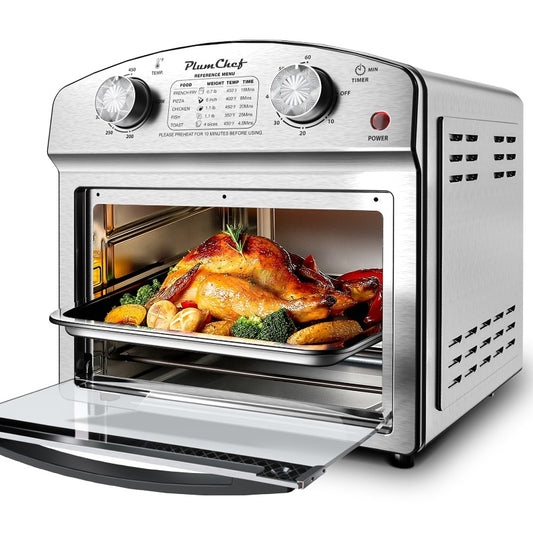 Classic Stainless Steel Air Fryer With Dual Knob Control