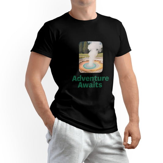 Solid Color Printed Men's Pure Cotton T-shirt