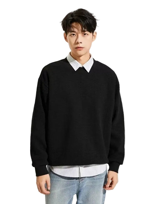 Jacquard Round Neck Hoodie