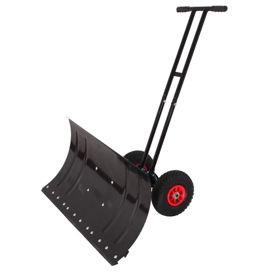 High Metal Snowplow Features Two Wheels