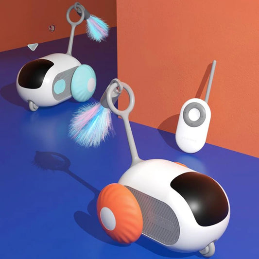 Remote Control Smart Cat Car Toy โ Automatic Self-Moving, Obstacle-Avoiding Interactive Toy with USB Charging & Replacement Head