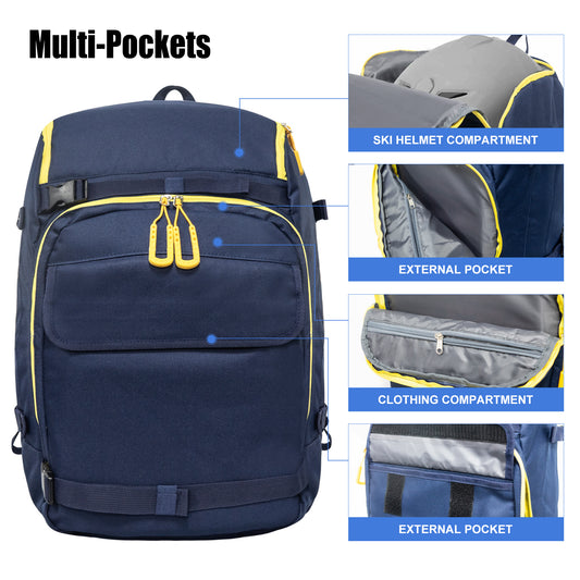 Blue Travel Ski Backpack | 50L