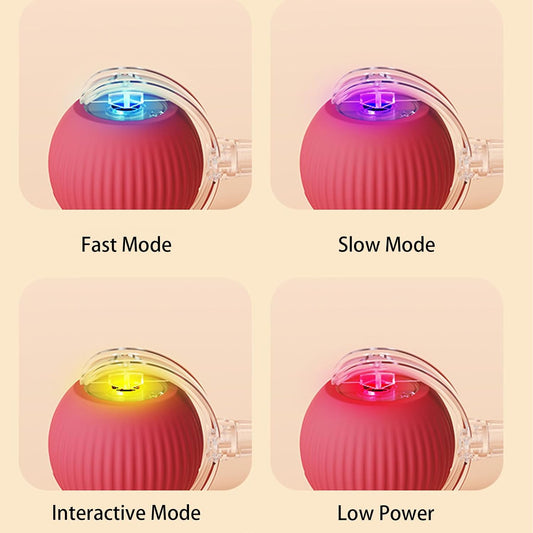 360° Smart Automatic Rolling Pet Ball – Interactive Rechargeable Toy for Dogs & Cats with Obstacle Avoidance