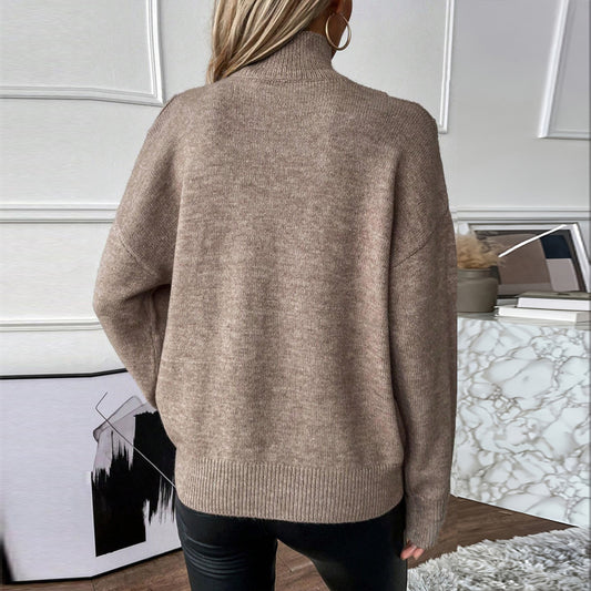 Women's Off-Shoulder Turtleneck Sweater