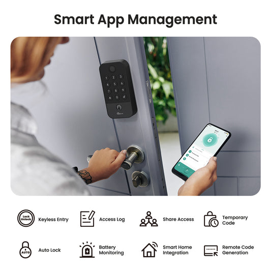Smart WiFi & Bluetooth Door Lock With Fingerprin
