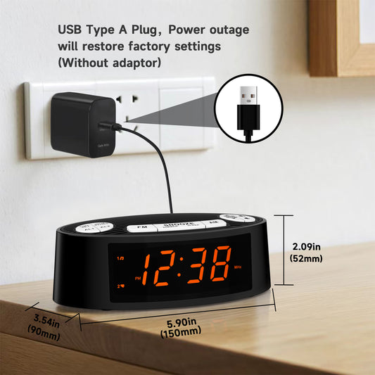 Alarm Clock Radio With Dual Alarm Sleep Timer