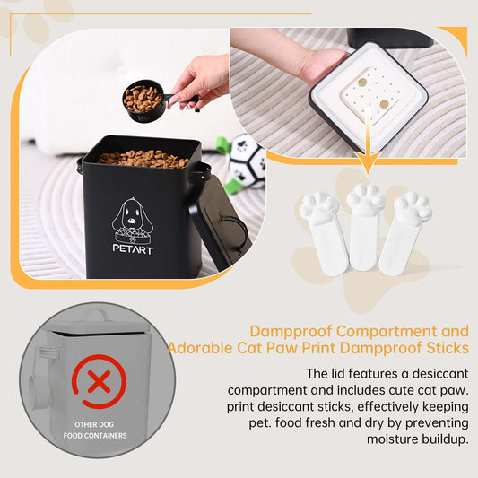 Metal Pet Food Storage Container With Spoon