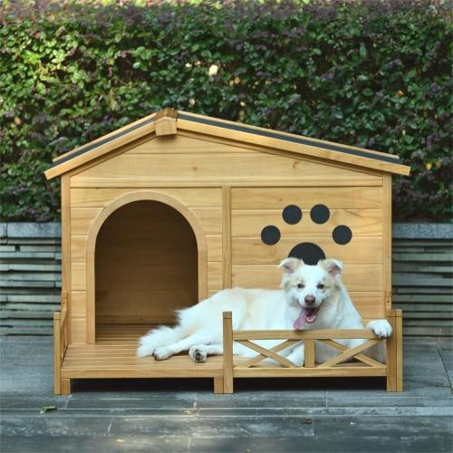 48 Wooden Dog House Outdoor With Porch