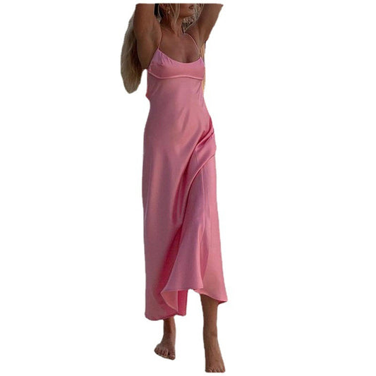 Women Camis Satin Long Dress