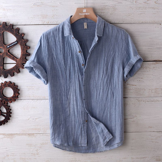 Turkish Retro Distressed Linen Shirt
