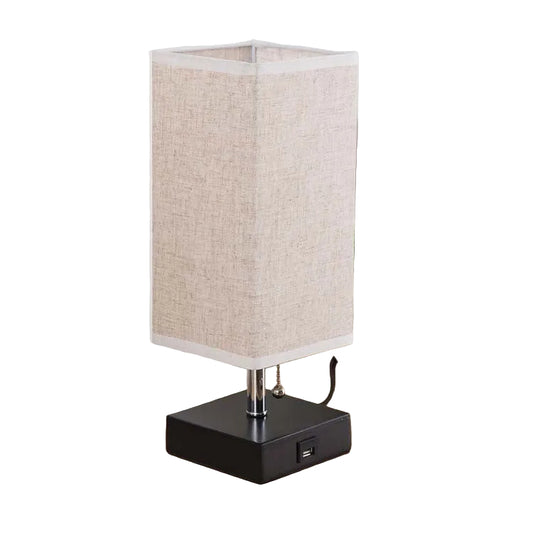 Linen Square Table Lamp