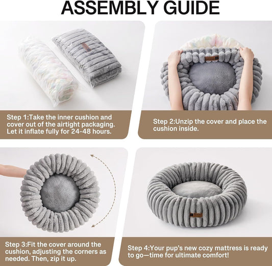 MEWOOFUN Donut Cat Bed - Washable