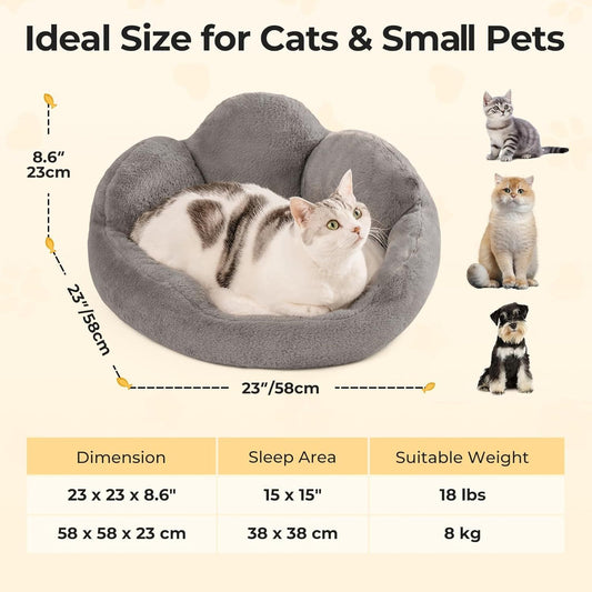 MEWOOFUN Cat Bed And Small Dog Bed, Washable