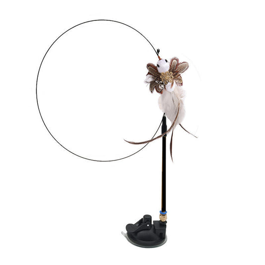 Steel Wire Feather Funny Cat Stick
