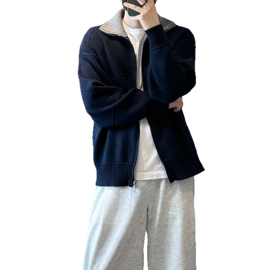 Barne Style Contrast Color Knitted Cardigan