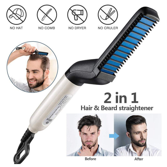Electric Hair Straightener Brush | Men