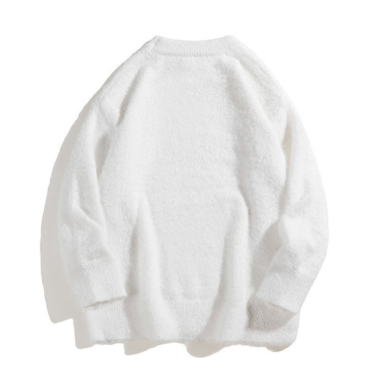 Autumn Solid Color Faux Mink Knit Sweater