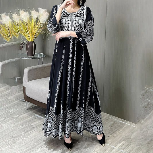 Women's Ethnic Style Floral Embroidered Maxi