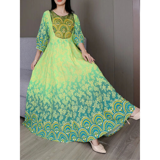 Women's Vibrant Bohemian Embroidered Maxi
