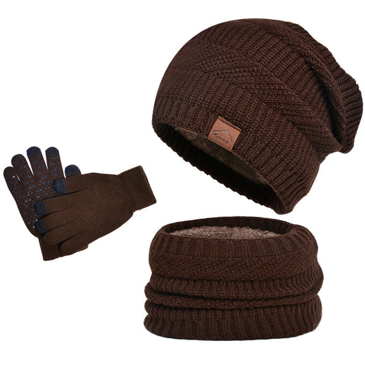 Winter Fleece-lined Warm Hat Scarf Gloves