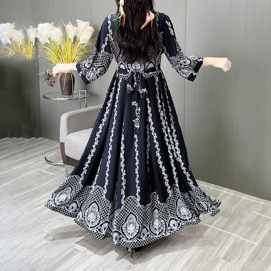 Women's Ethnic Style Floral Embroidered Maxi