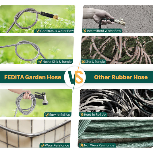 Stainless Steel Flexible Garden Hose | 100ft