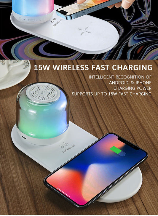 Wireless Charging Bluetooth Speaker Night Light