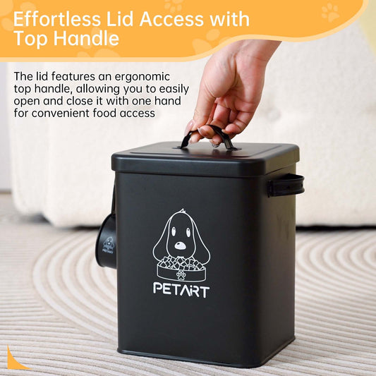 Metal Pet Food Storage Container With Spoon