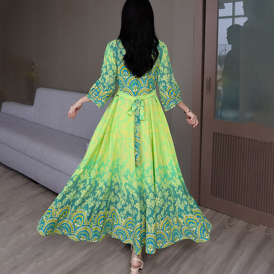 Women's Vibrant Bohemian Embroidered Maxi