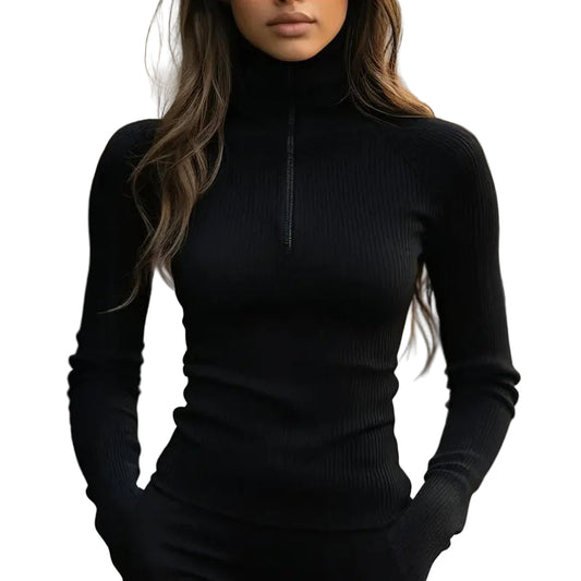 Half-Zip Long Sleeve Knit Shirt