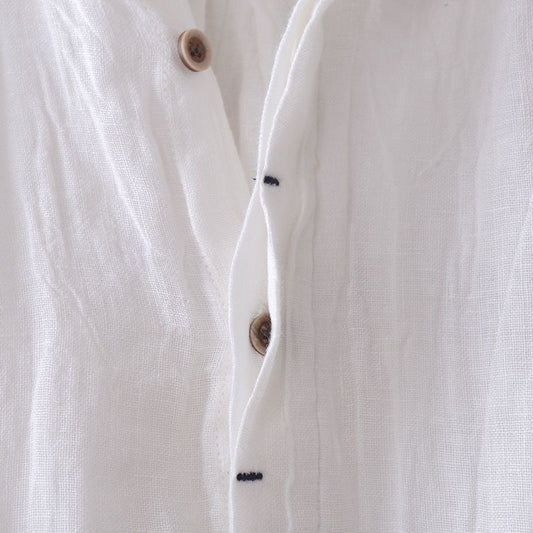 Turkish Retro Distressed Linen Shirt