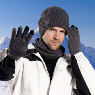Winter Fleece-lined Warm Hat Scarf Gloves