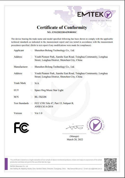 Space Dog Star Light | Bluetooth