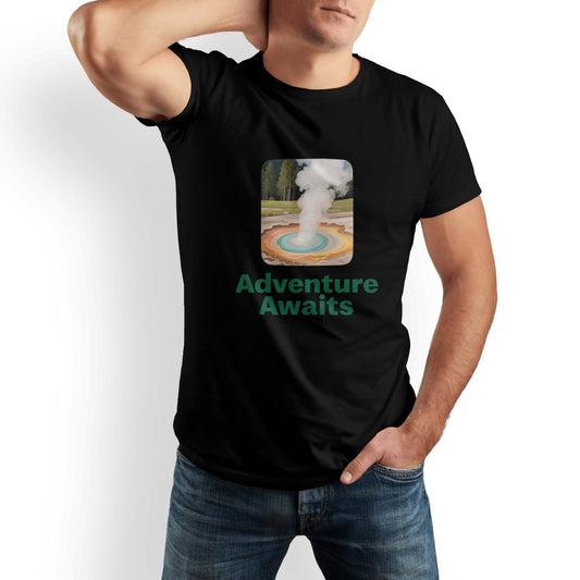 Solid Color Printed Men's Pure Cotton T-shirt