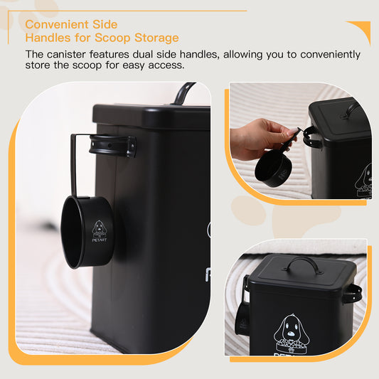 Metal Pet Food Storage Container With Spoon