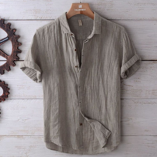 Turkish Retro Distressed Linen Shirt