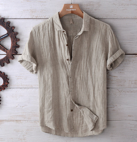Turkish Retro Distressed Linen Shirt